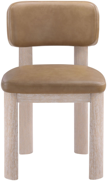 Paloma - Vegan Leather Upholstered Dining Chair (Set of 2) - Tan / Rich Natural - Simple Home Plus