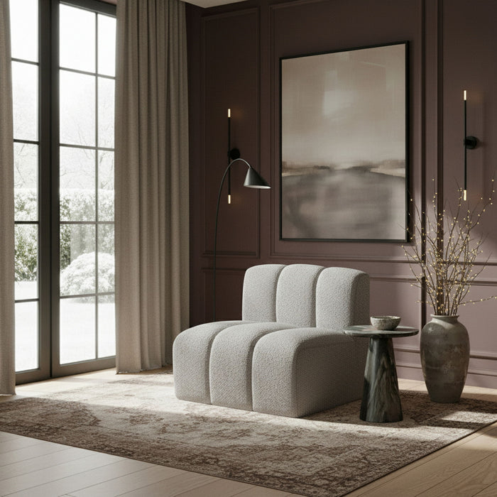Arc - Boucle Fabric Straight Chair - Simple Home Plus