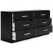 Finch - Black - Six Drawer Dresser - 29'' Height - Simple Home Plus