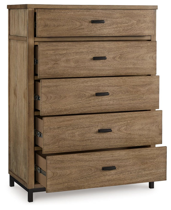 Tomtyn - Light Brown - Five Drawer Chest - Simple Home Plus