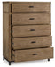 Tomtyn - Light Brown - Five Drawer Chest - Simple Home Plus