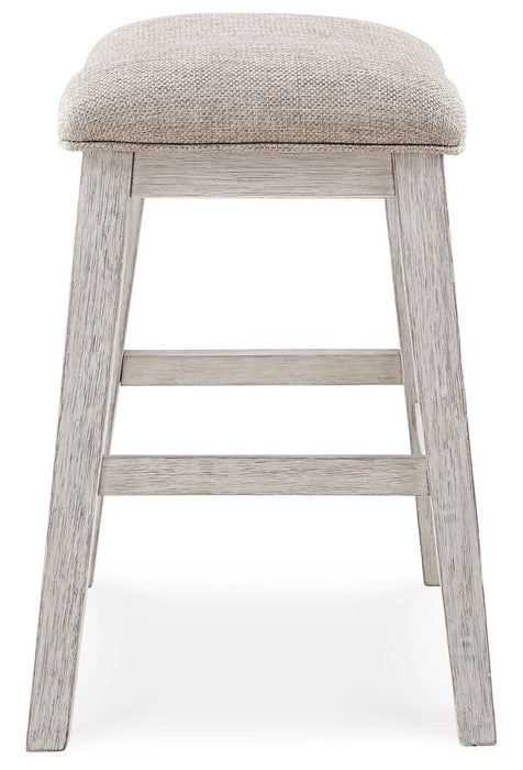 Skempton - Upholstered Stool (Set of 2) - White - Simple Home Plus