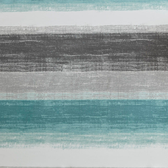 Saben - Stripe Print Shower Curtain - Aqua / Gray - Simple Home Plus