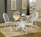 Allison - 5 Piece Round Drop Leaf Dining Table Set - White - Simple Home Plus
