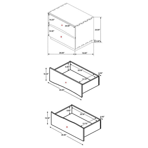 Winslow - 2-Drawer Nightstand - Smokey Walnut - Simple Home Plus