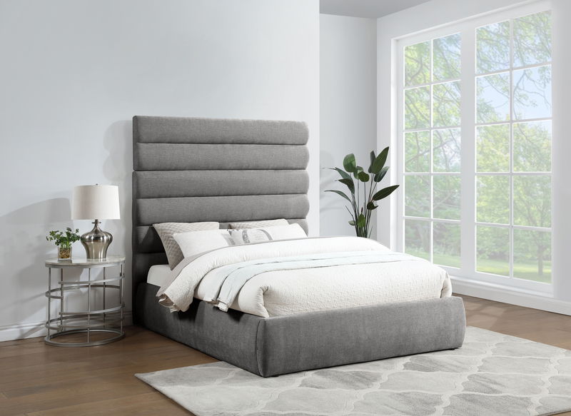 Adam - Chenille Fabric Bed With 70.5" Headboard