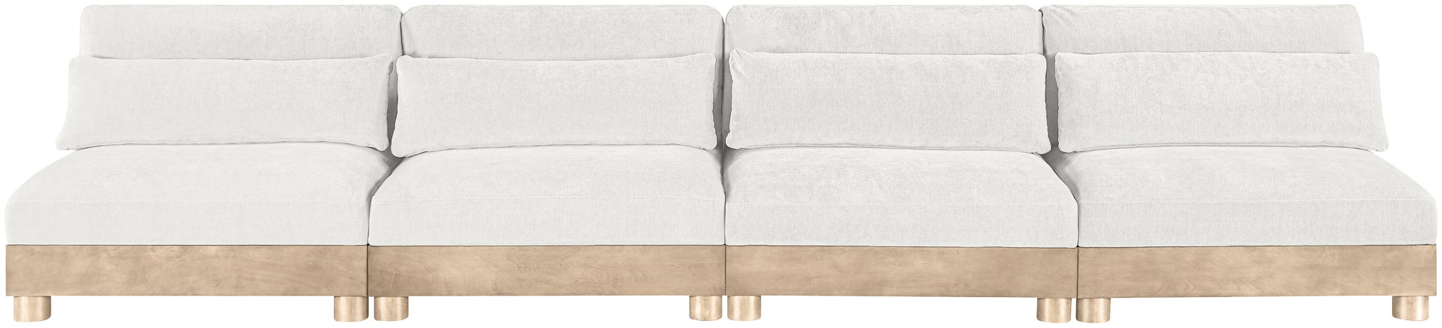 Turin - Chenille Fabric Upholstered Modular Sectional - White - Simple Home Plus