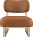 Vetra - Vegan Leather Upholstered Accent Chair With Natural Base - Simple Home Plus