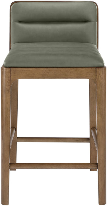 Ellis - Vegan Leather Upholstered Counter Stool (Set of 2) - Brown Base - Simple Home Plus