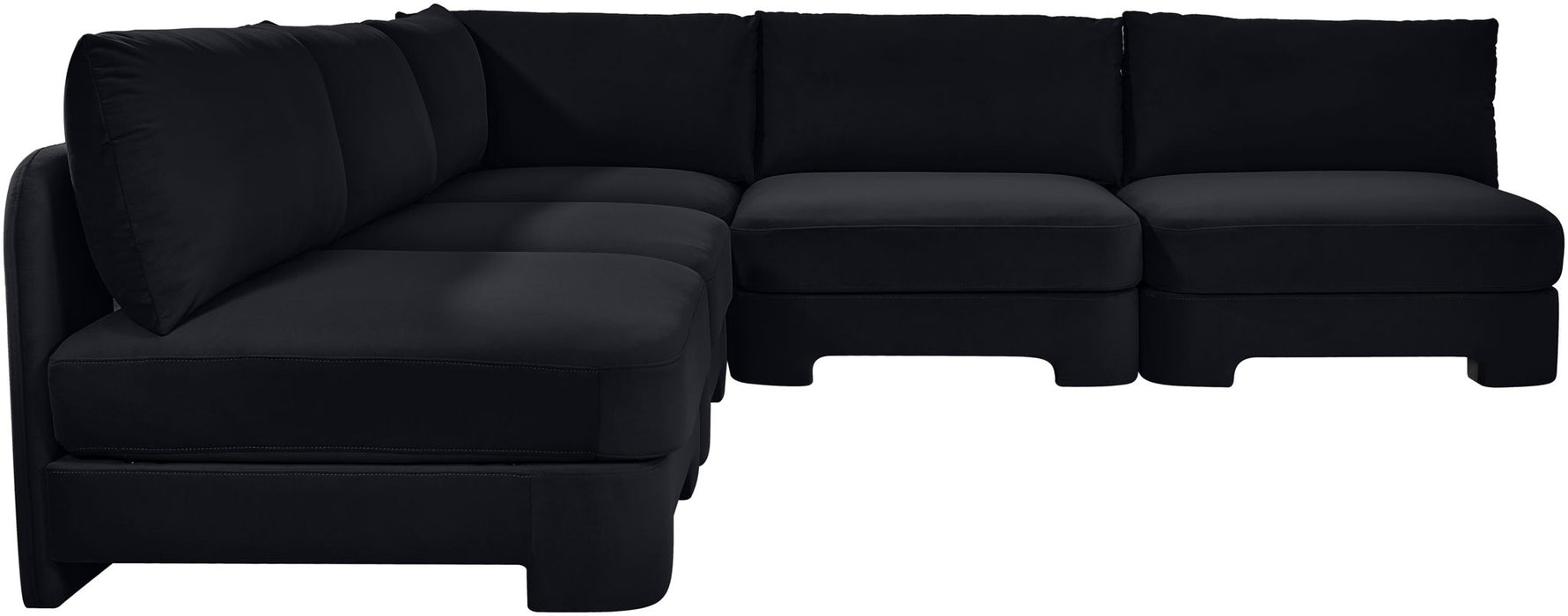 Hammond - Velvet Performance Fabric Upholstered 5 Piece Armless Sectional - Simple Home Plus