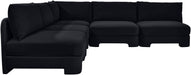 Hammond - Velvet Performance Fabric Upholstered 5 Piece Armless Sectional - Simple Home Plus