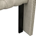Amelia - Upholstered Wingback Headboard With Button Tufting & Nailhead Trim Woven - Beige - Simple Home Plus