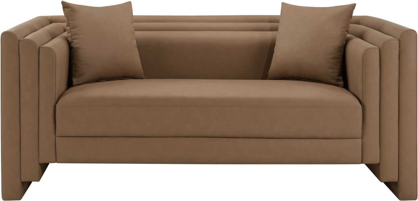 Everett - Vegan Leather Upholstered Loveseat - Simple Home Plus