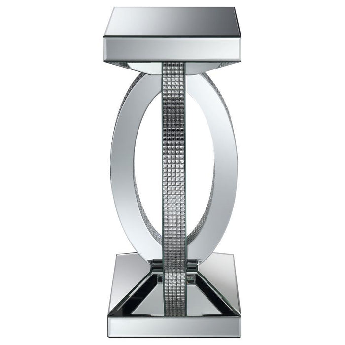 Amalia - Square Mirrored Acrylic Crystal Side End Table - Silver - Simple Home Plus