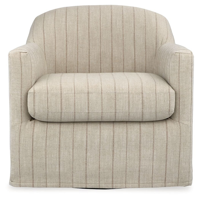 Valwick - Swivel Accent Chair - Cream / Brown - Simple Home Plus