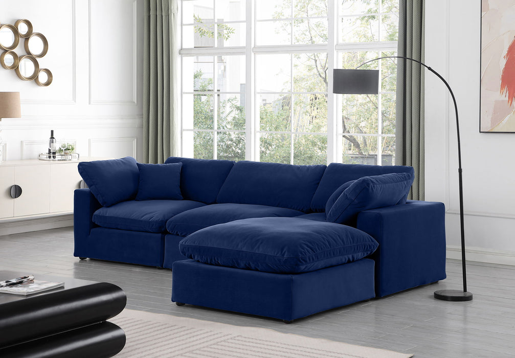 Comfy - 4 Piece Velvet Modular Sectional With Chaise - Simple Home Plus