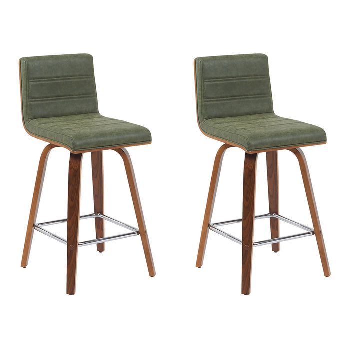 Vienna - Modern Counter Height Swivel Bar Stool - Walnut Finished Wood Frame - Simple Home Plus