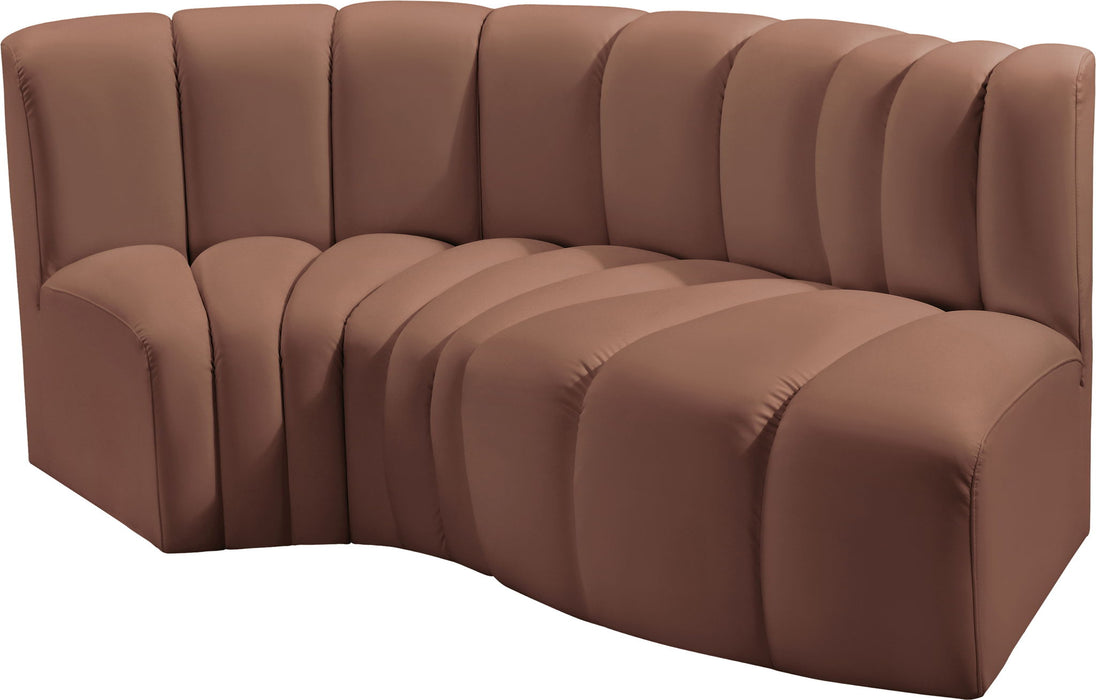 Arc - Faux Leather 3 Piece Modular L-Shaped Sofa - Simple Home Plus