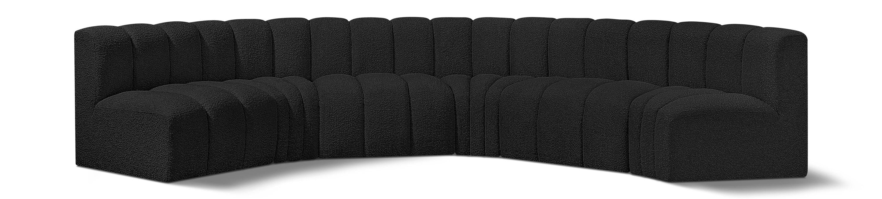 Arc - Boucle Fabric 6 Piece U-Shaped Modular Sofa - Simple Home Plus
