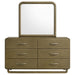 Amsbury - 6-Drawer Dresser And Mirror - Nutmeg - Simple Home Plus