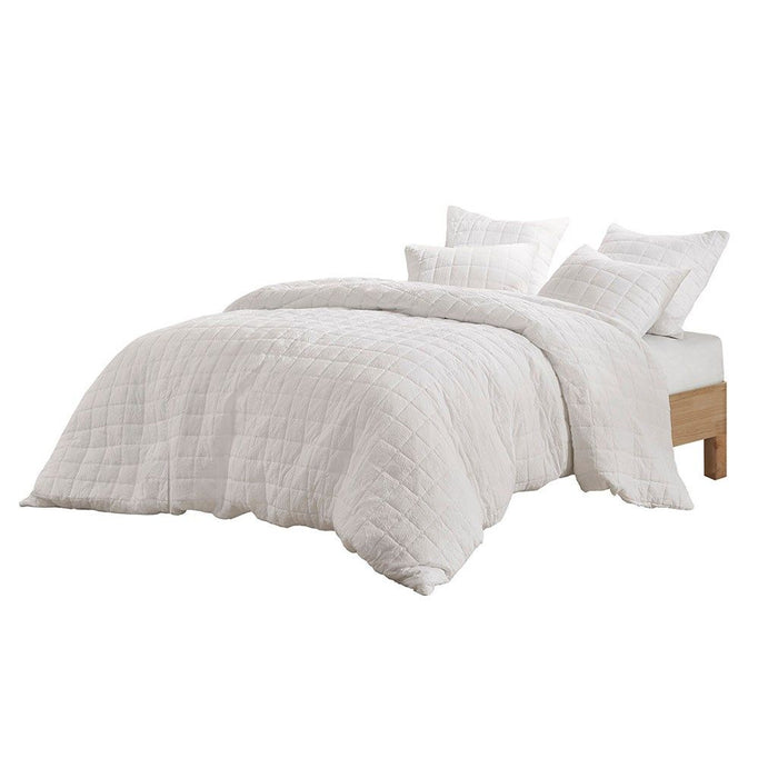 Cocoon - Quilt Top Euro Sham - White - Simple Home Plus