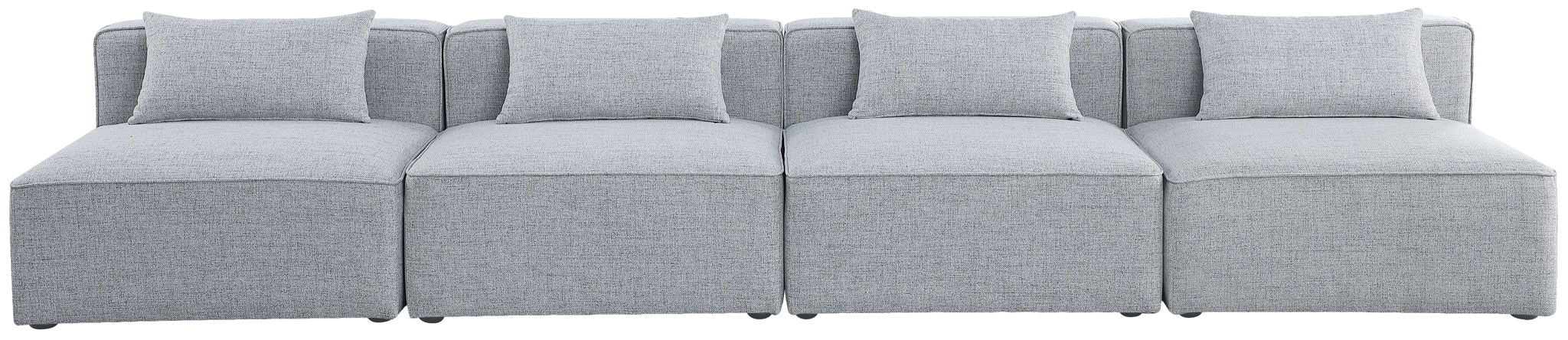 Cube - Linen Modular 4 Seat Armless Sofa - Simple Home Plus
