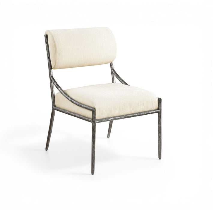 Bastille - Upholstered Dining Side Chair (Set of 2) - Silver Frame - Simple Home Plus