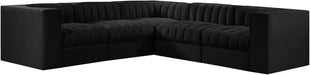 Rummi - Symmetrical Velvet Performance Fabric Upholstered 5 Piece Modular Sectional - Simple Home Plus