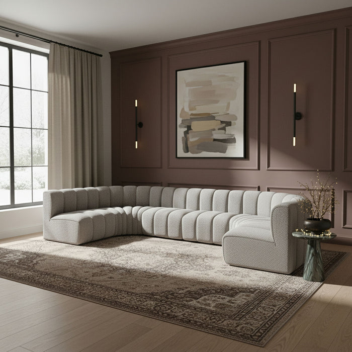 Arc - Boucle Fabric 8 Piece Modular Sofa - Simple Home Plus