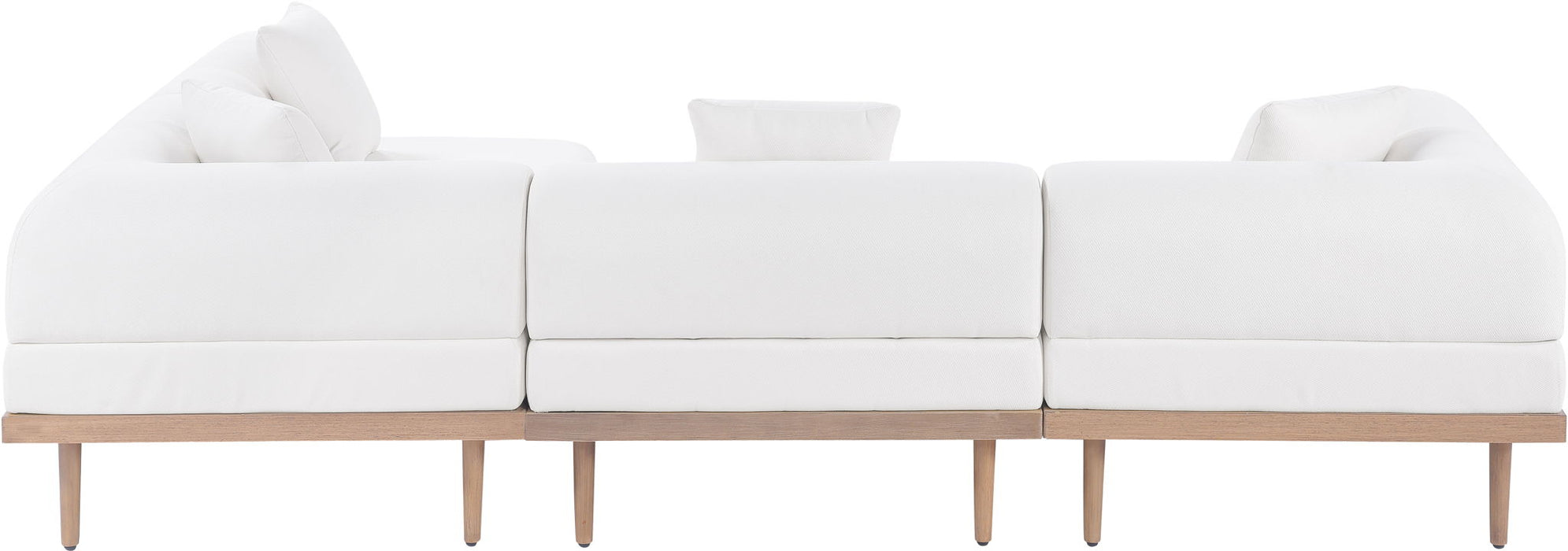 Laguna - 4 Piece 106.5" Upholstered Outdoor Patio Modular Sectional - Simple Home Plus