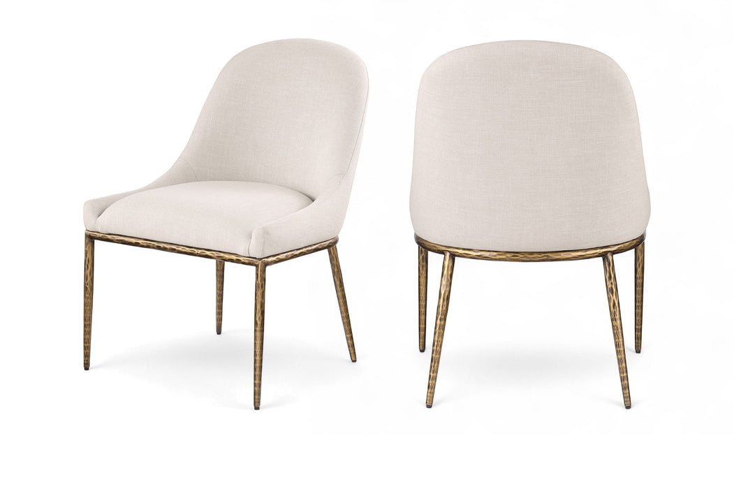 Ferro - Upholstered Dining Side Chair With Brushed Gold Legs - Simple Home Plus