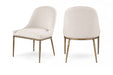 Ferro - Upholstered Dining Side Chair With Brushed Gold Legs - Simple Home Plus