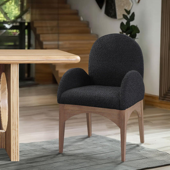 Waldorf - Boucle Dining Arm Chair With Natural Legs - Simple Home Plus
