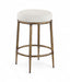 Ferro - Linen Textured Performance Fabric Upholstered Backless Counter Stool - Cream / Brushed Gold - Simple Home Plus