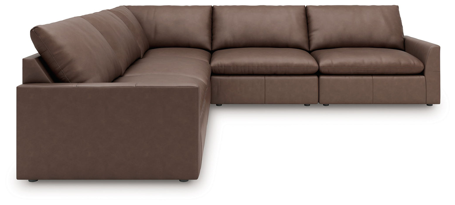 Whitehaven - 5-Piece Sectional With 2 Armless Chairs - Brown - Simple Home Plus