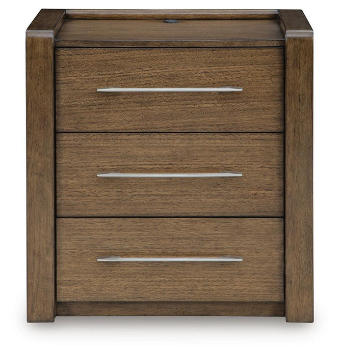Marxmore - Three Drawer Night Stand - Brown - Simple Home Plus