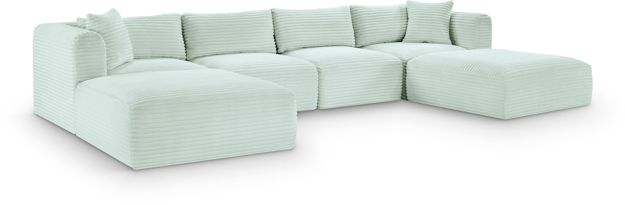 Shaggy - 6 Piece Modular Sectional With 2 Ottomans - Simple Home Plus