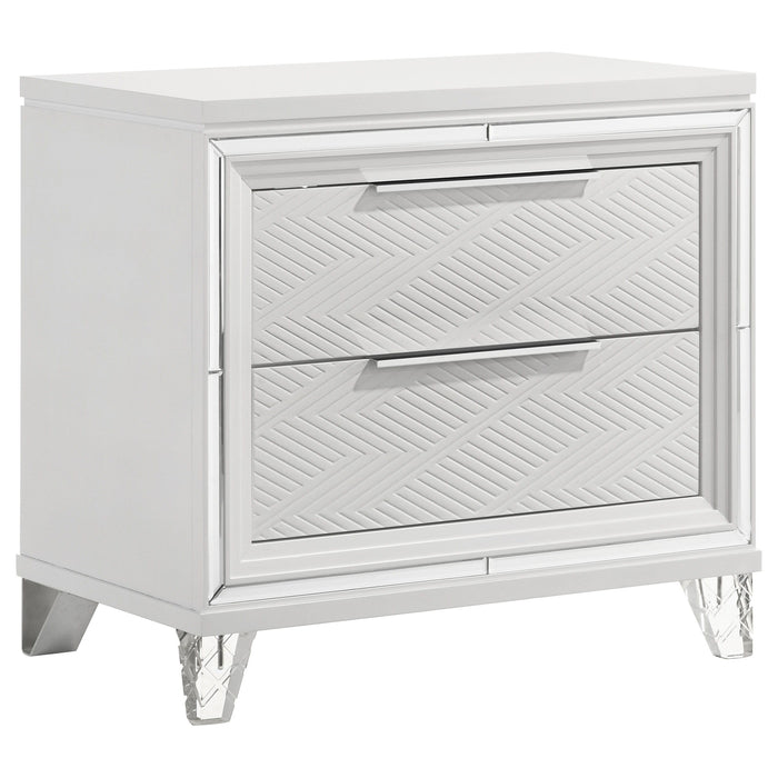 Marmore - 2-Drawer Nightstand Bedside Table - White - Simple Home Plus