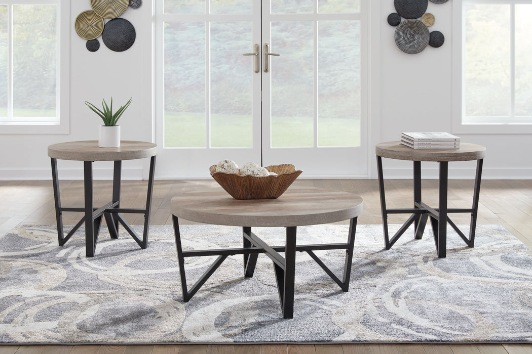Deanlee - Grayish Brown / Black - Occasional Table Set (Set of 3) - Simple Home Plus