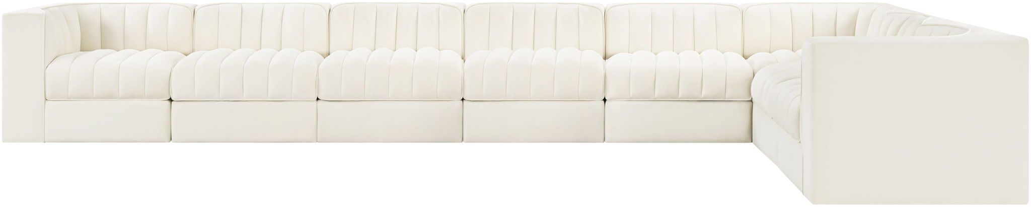 Rummi - Velvet Performance Fabric Upholstered 8 Piece Modular Sectional (With 3 Corner Chairs) - Simple Home Plus