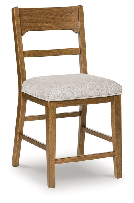 Cabalynn - Oatmeal / Light Brown - Upholstered Barstool (Set of 2) - Simple Home Plus