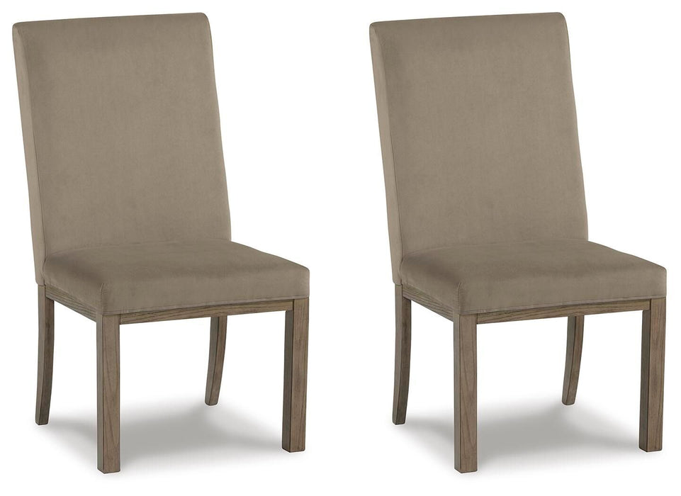 Chrestner - Dining UPH Side Chair (Set of 2) - Gray / Brown - Simple Home Plus