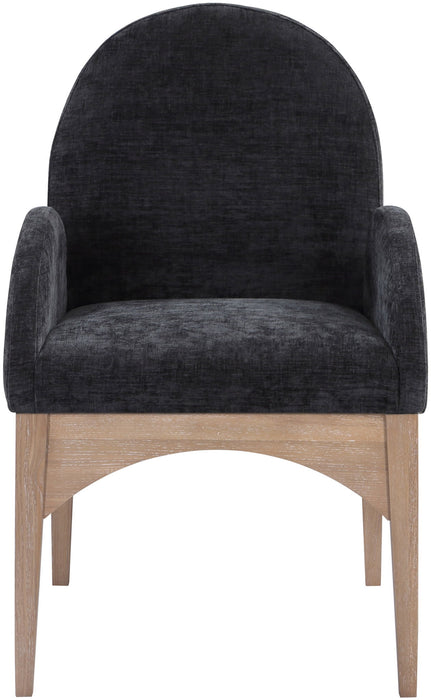 Waldorf - Chenille Dining Arm Chair With Natural Legs - Simple Home Plus