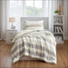 Blais - Stripe Textured Print Comforter Set Twin - Neutral - Simple Home Plus