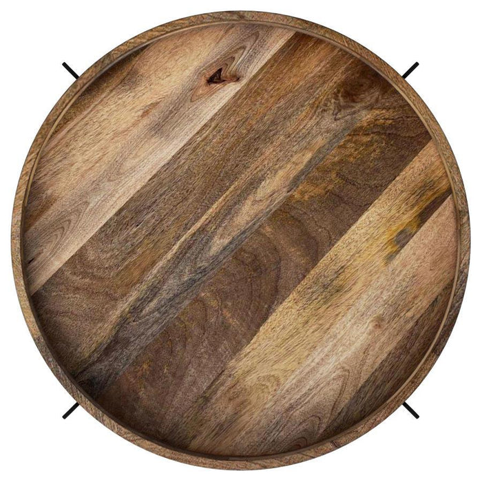 Adhvik - Round Table With Marble Shelf - Simple Home Plus