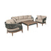 Orbit - Outdoor Patio 4 Piece Conversation Set - Weathered Eucalyptus / Taupe - Simple Home Plus