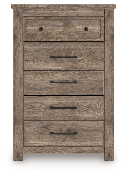 Rusticott - Brown - Five Drawer Chest - Simple Home Plus