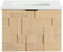 Leonardo - Engineered Stone And Solid Wood 24" Wall Mounted Bathroom Vanity - Simple Home Plus
