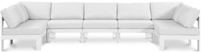 Nizuc - Outdoor Patio 7 Piece Modular Sectional With White Frame - Simple Home Plus