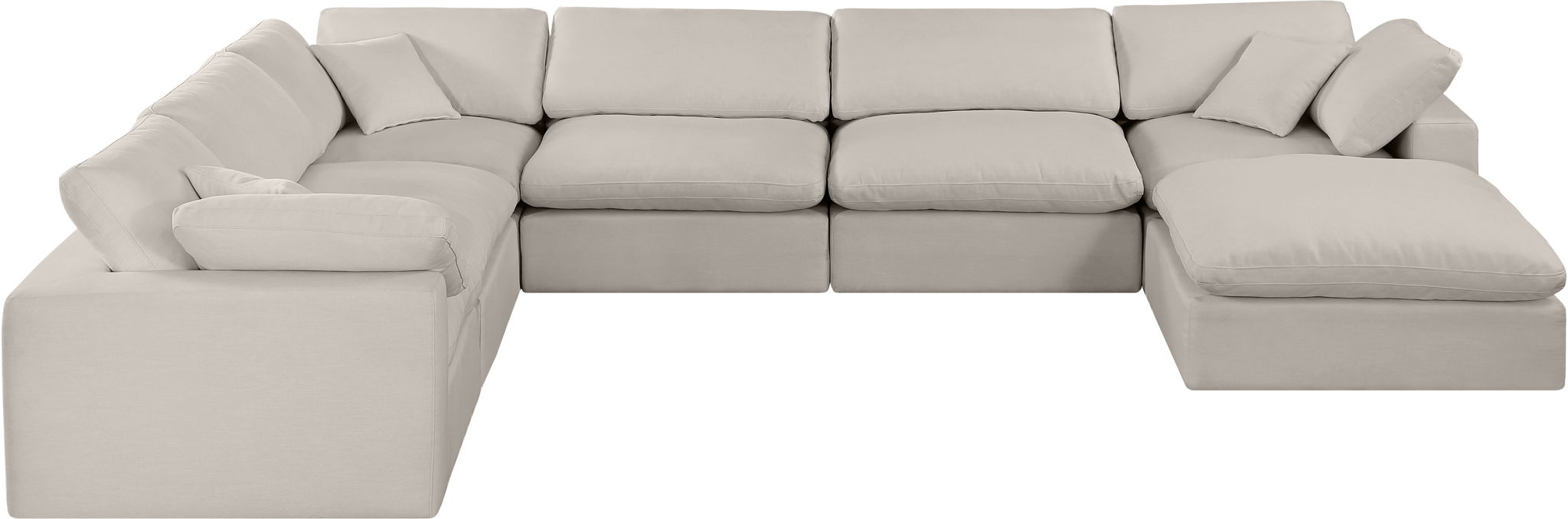 Comfy - 7 Piece Linen Modular Sectional With Chaise - Simple Home Plus
